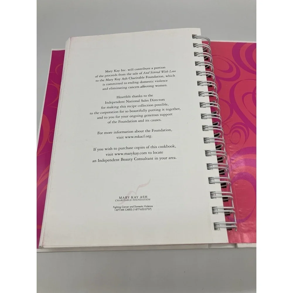 And Stirred With Love by The Mary Kay Family Ring Bound‎ Cookbook Mary Kay Ash